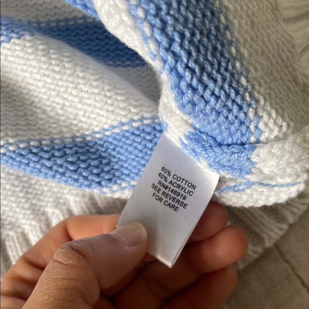 Striped Blue and White Sweater with Lemon Design - Picture 4 of 5